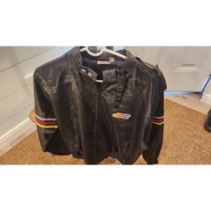NASCAR Vintage official licensee Satin bomber jacket large black red yellow